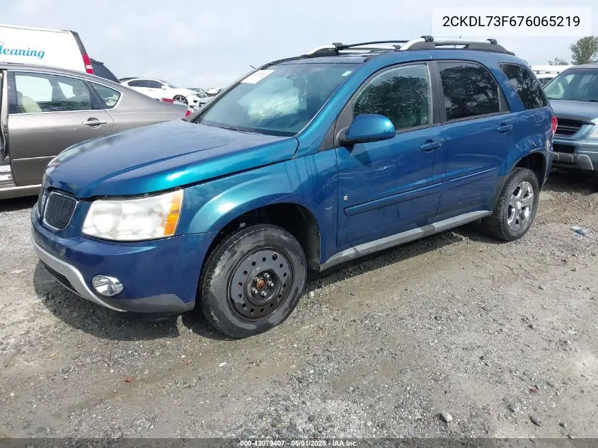 2007 Pontiac Torrent VIN: 2CKDL73F676065219 Lot: 42079407