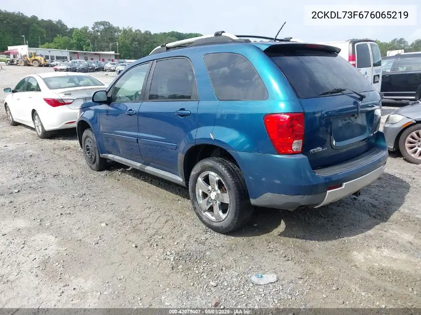2007 Pontiac Torrent VIN: 2CKDL73F676065219 Lot: 42079407