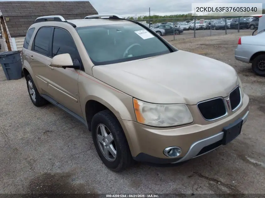 2007 Pontiac Torrent VIN: 2CKDL63F376053040 Lot: 42081244
