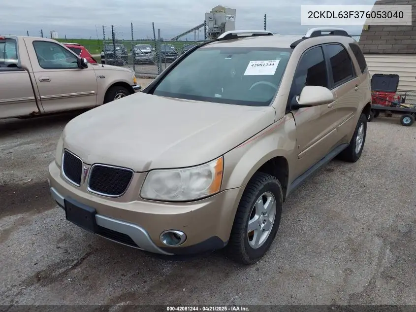 2007 Pontiac Torrent VIN: 2CKDL63F376053040 Lot: 42081244