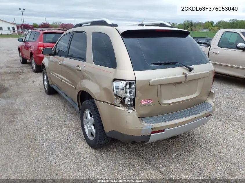 2007 Pontiac Torrent VIN: 2CKDL63F376053040 Lot: 42081244