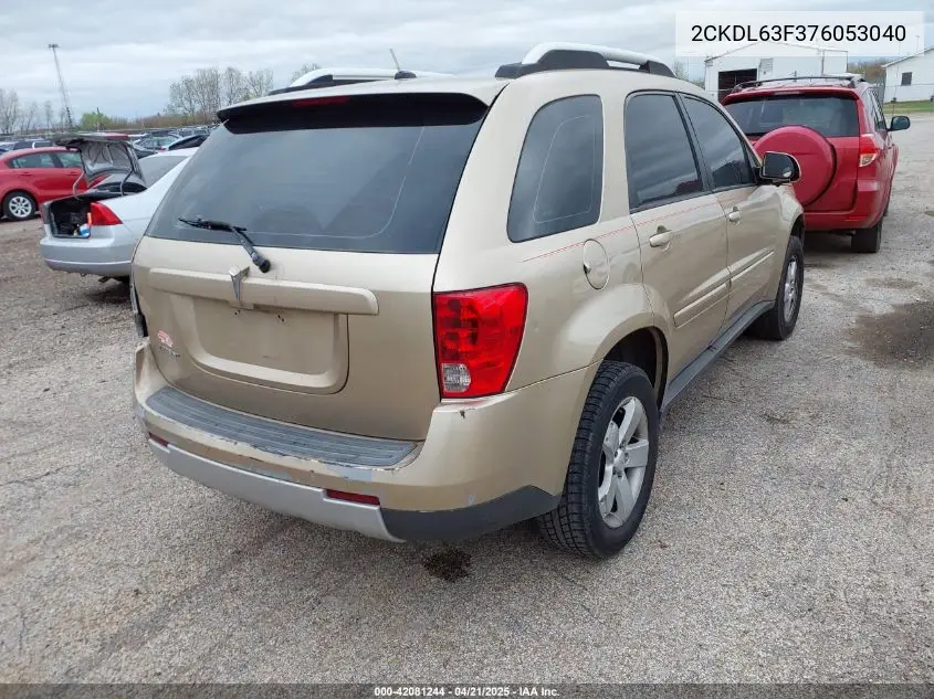 2007 Pontiac Torrent VIN: 2CKDL63F376053040 Lot: 42081244