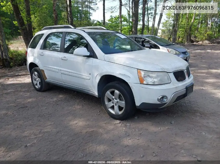 2007 Pontiac Torrent VIN: 2CKDL63F976096815 Lot: 42125238