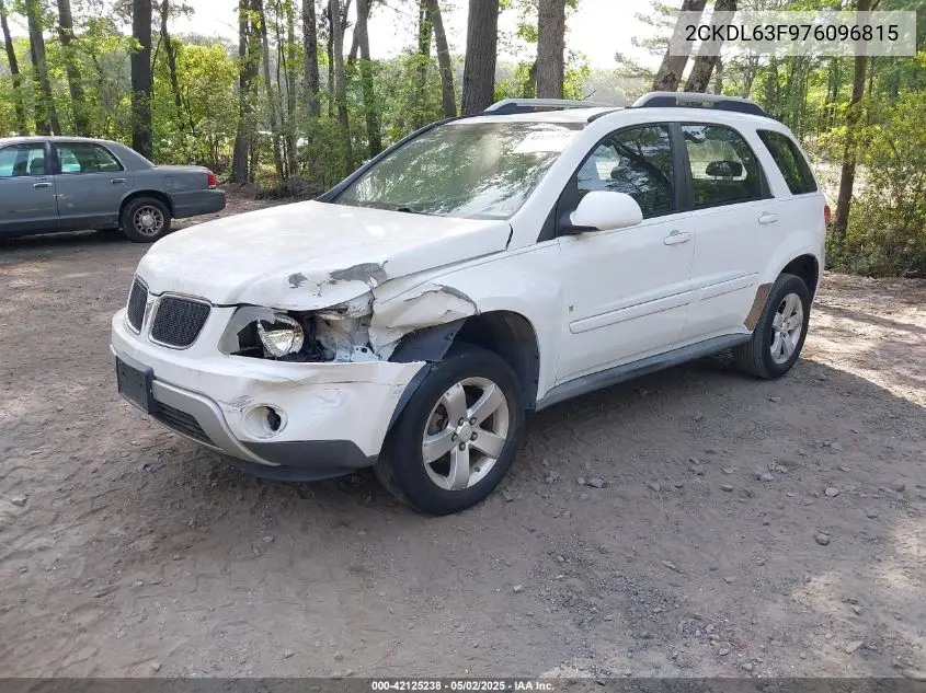 2007 Pontiac Torrent VIN: 2CKDL63F976096815 Lot: 42125238