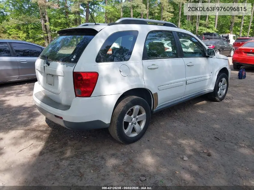 2007 Pontiac Torrent VIN: 2CKDL63F976096815 Lot: 42125238