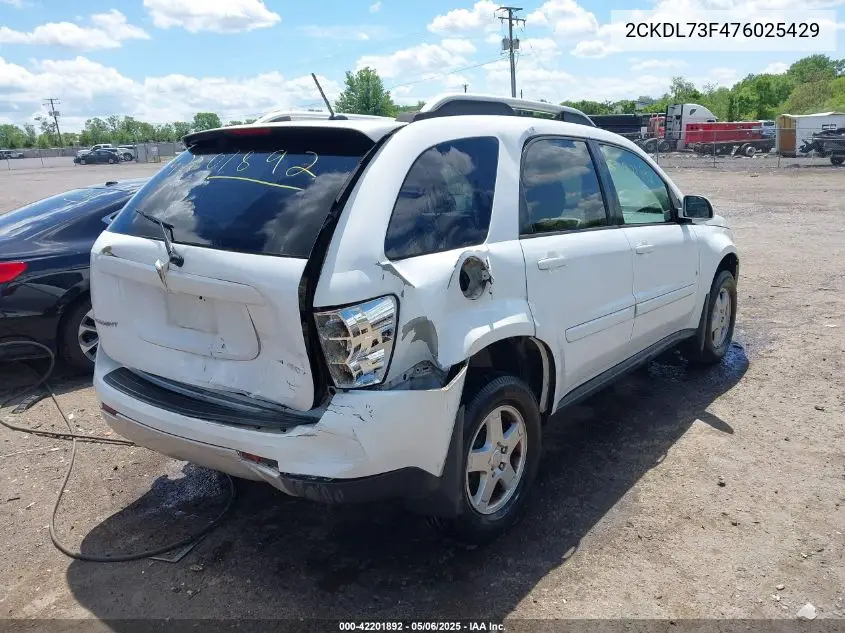 2007 Pontiac Torrent VIN: 2CKDL73F476025429 Lot: 42201892