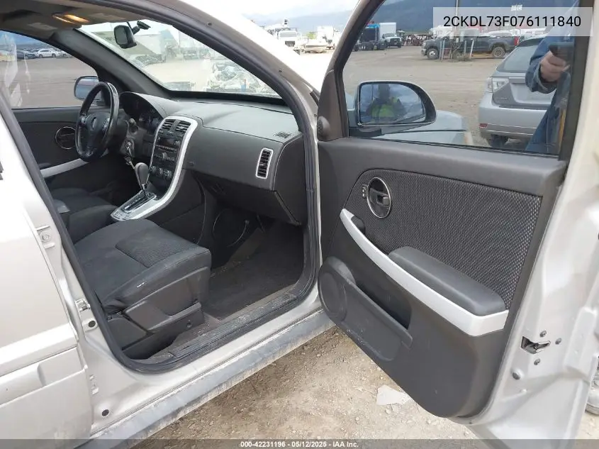 2007 Pontiac Torrent VIN: 2CKDL73F076111840 Lot: 42231196