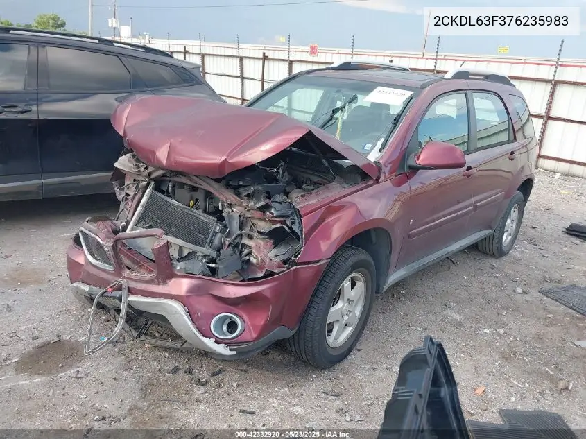 2007 Pontiac Torrent VIN: 2CKDL63F376235983 Lot: 42332920