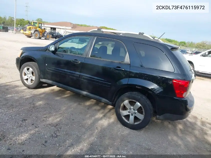 2007 Pontiac Torrent VIN: 2CKDL73F476115972 Lot: 42345177