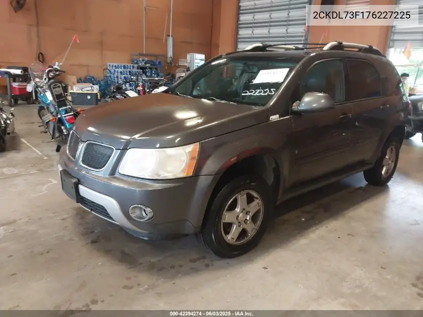 2007 Pontiac Torrent VIN: 2CKDL73F176227225 Lot: 42394274