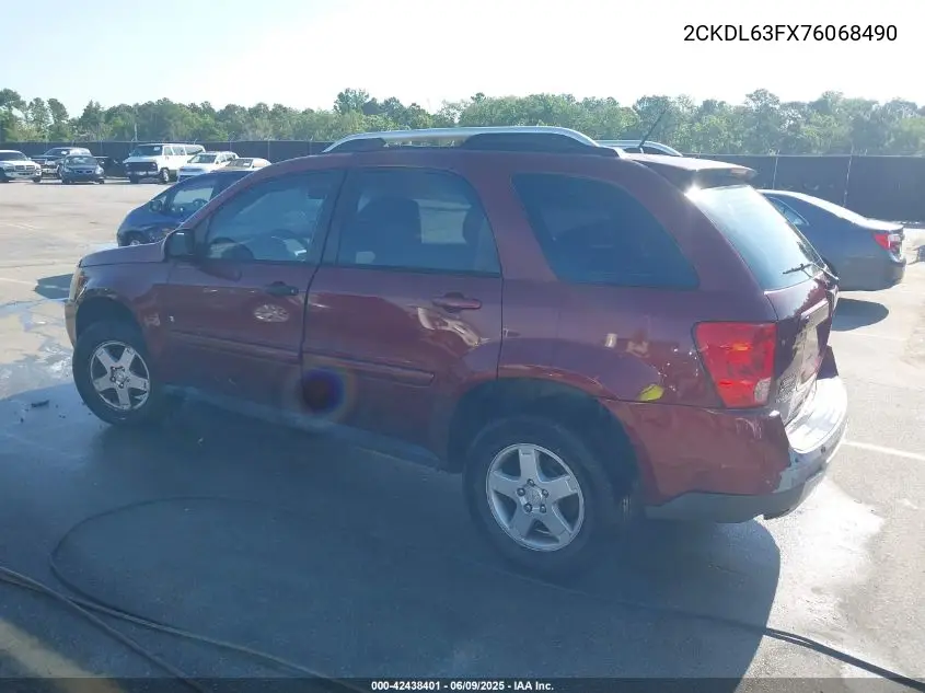 2007 Pontiac Torrent VIN: 2CKDL63FX76068490 Lot: 42438401