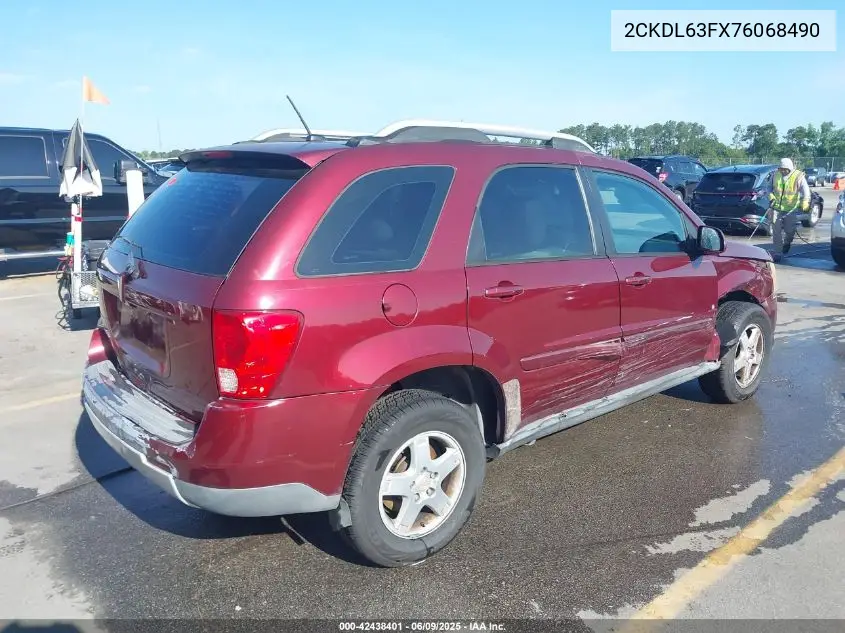 2007 Pontiac Torrent VIN: 2CKDL63FX76068490 Lot: 42438401