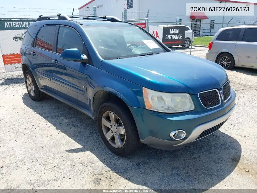 2007 Pontiac Torrent VIN: 2CKDL63F276026573 Lot: 42461628