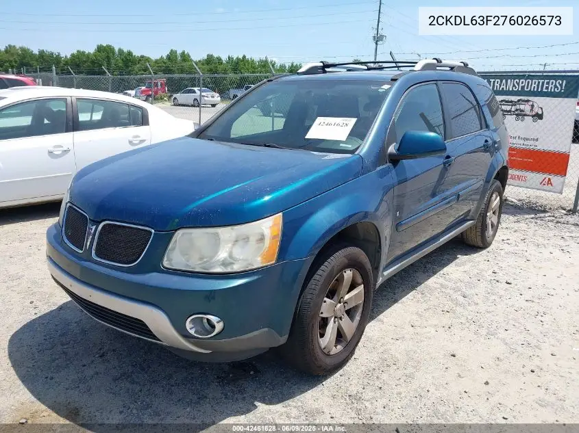 2007 Pontiac Torrent VIN: 2CKDL63F276026573 Lot: 42461628