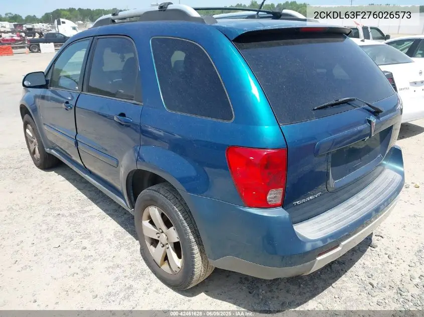 2007 Pontiac Torrent VIN: 2CKDL63F276026573 Lot: 42461628