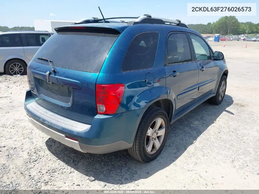 2007 Pontiac Torrent VIN: 2CKDL63F276026573 Lot: 42461628