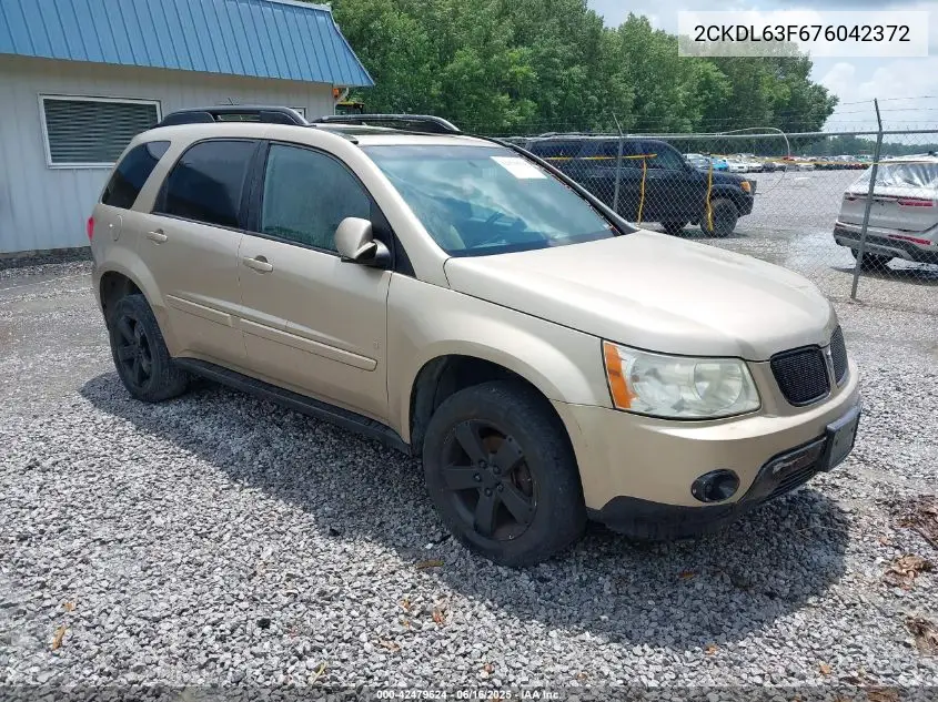 2007 Pontiac Torrent VIN: 2CKDL63F676042372 Lot: 42479624