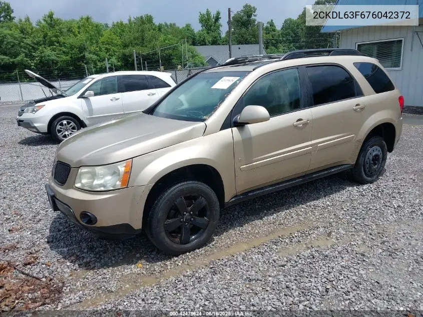 2007 Pontiac Torrent VIN: 2CKDL63F676042372 Lot: 42479624