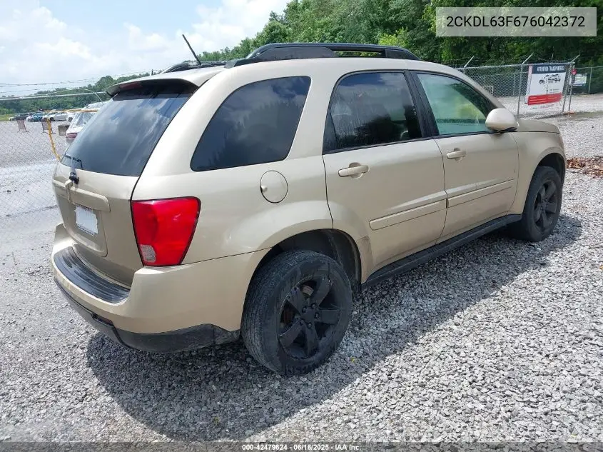 2007 Pontiac Torrent VIN: 2CKDL63F676042372 Lot: 42479624