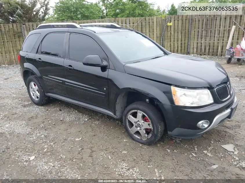 2007 Pontiac Torrent VIN: 2CKDL63F376063535 Lot: 42493603