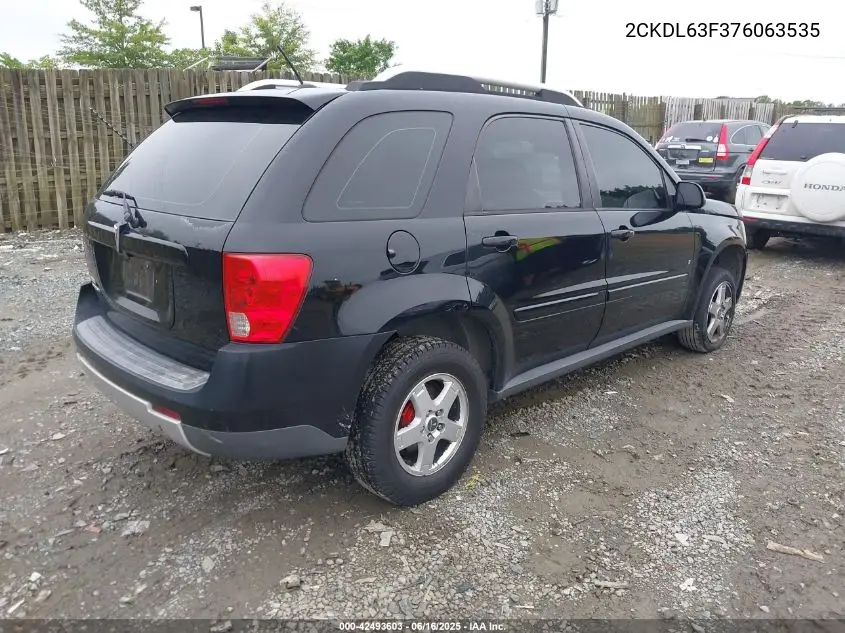 2007 Pontiac Torrent VIN: 2CKDL63F376063535 Lot: 42493603