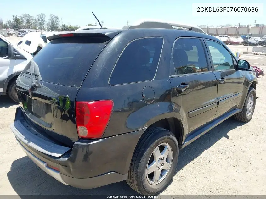 2007 Pontiac Torrent VIN: 2CKDL63F076070636 Lot: 42514614