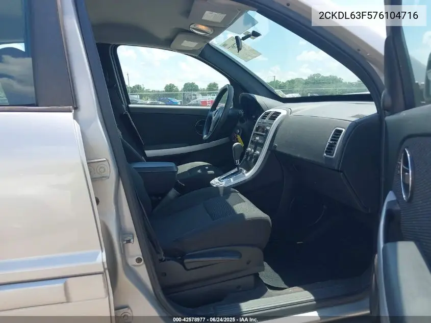 2007 Pontiac Torrent VIN: 2CKDL63F576104716 Lot: 42578977