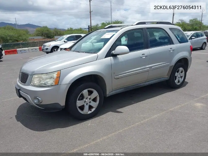 2007 Pontiac Torrent VIN: 2CKDL63F276054311 Lot: 42587090
