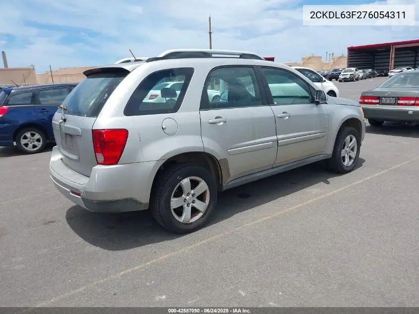 2007 Pontiac Torrent VIN: 2CKDL63F276054311 Lot: 42587090