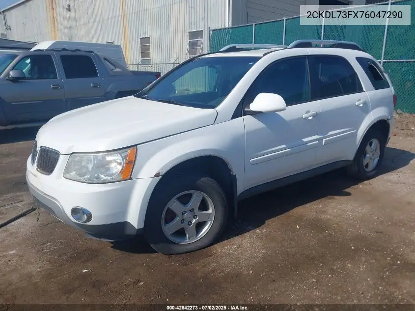 2007 Pontiac Torrent VIN: 2CKDL73FX76047290 Lot: 42642273