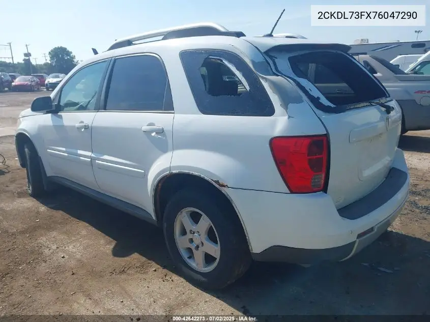 2007 Pontiac Torrent VIN: 2CKDL73FX76047290 Lot: 42642273