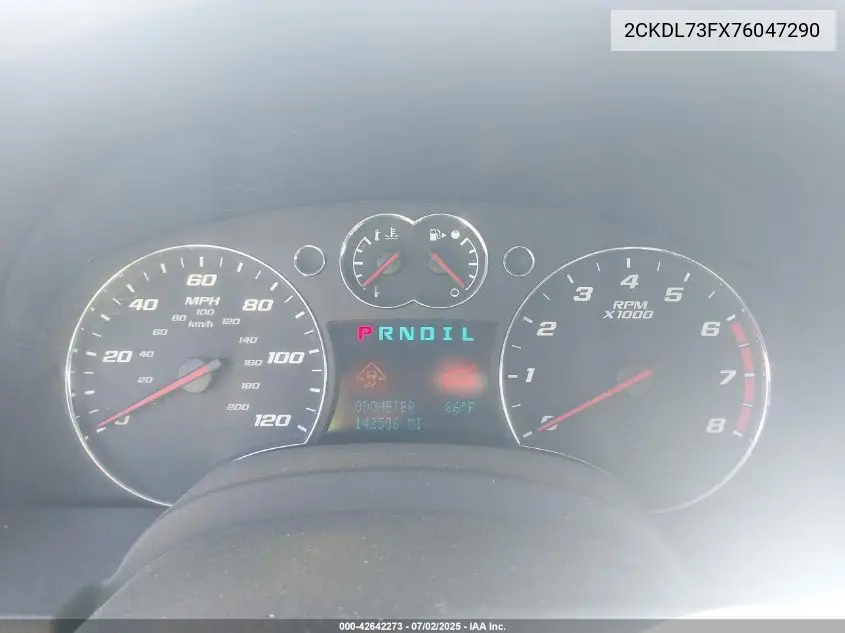 2007 Pontiac Torrent VIN: 2CKDL73FX76047290 Lot: 42642273