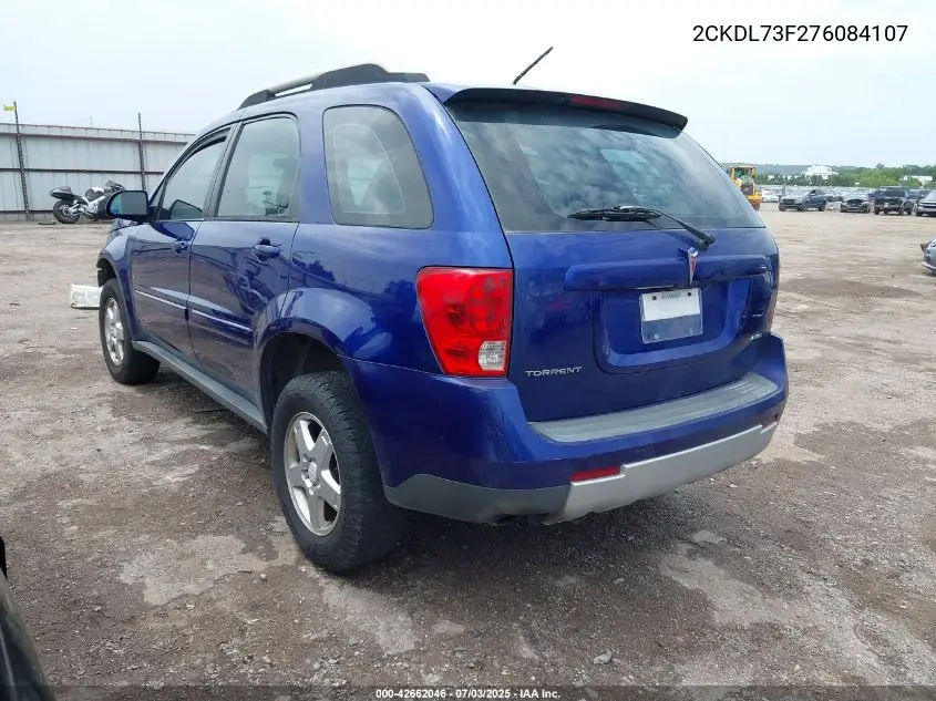 2007 Pontiac Torrent VIN: 2CKDL73F276084107 Lot: 42662046
