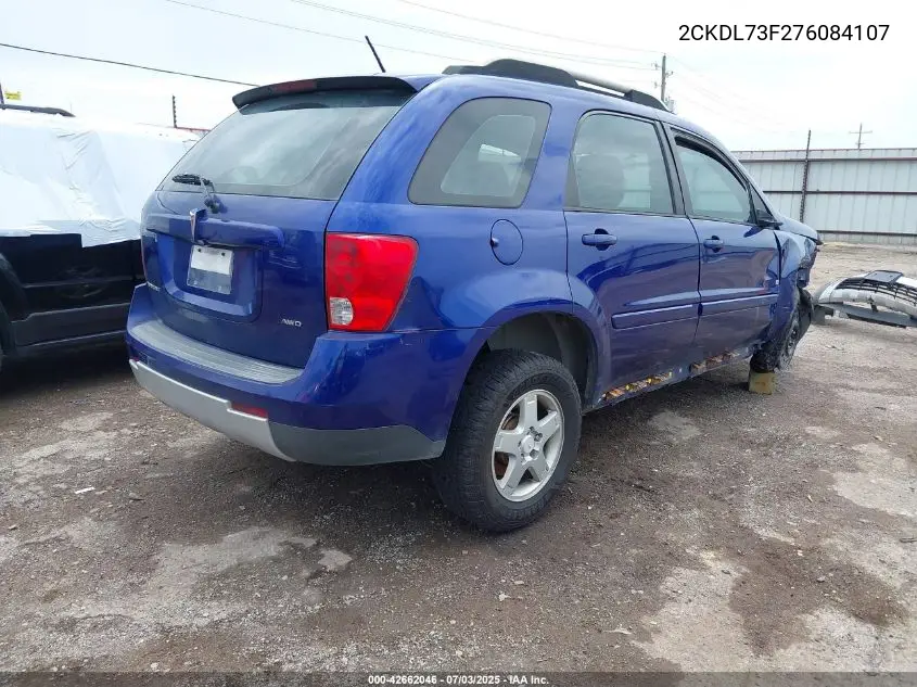 2007 Pontiac Torrent VIN: 2CKDL73F276084107 Lot: 42662046