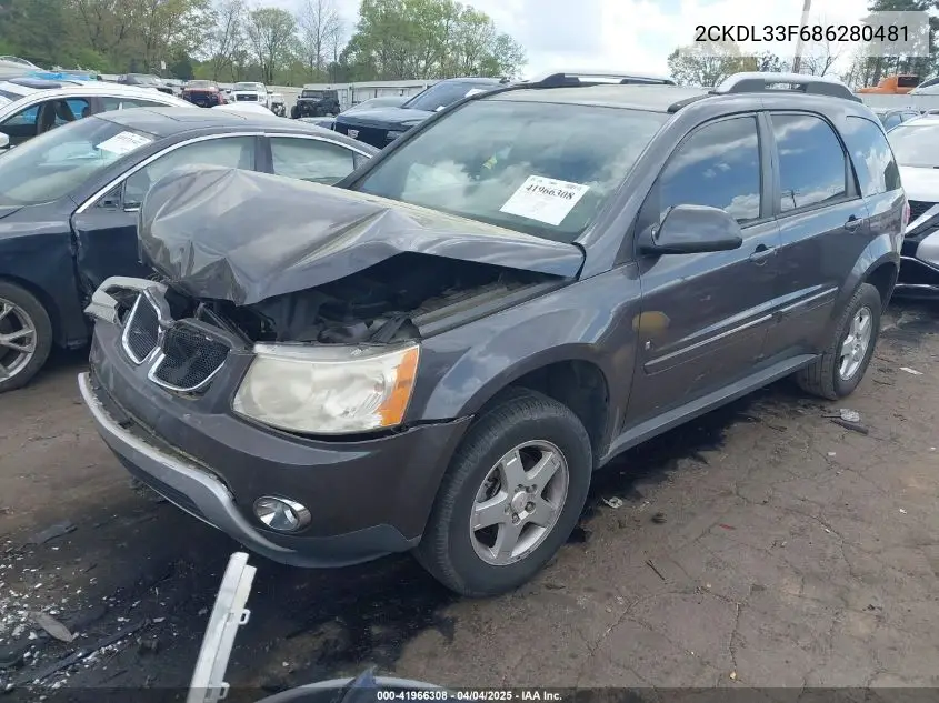 2008 Pontiac Torrent VIN: 2CKDL33F686280481 Lot: 41966308