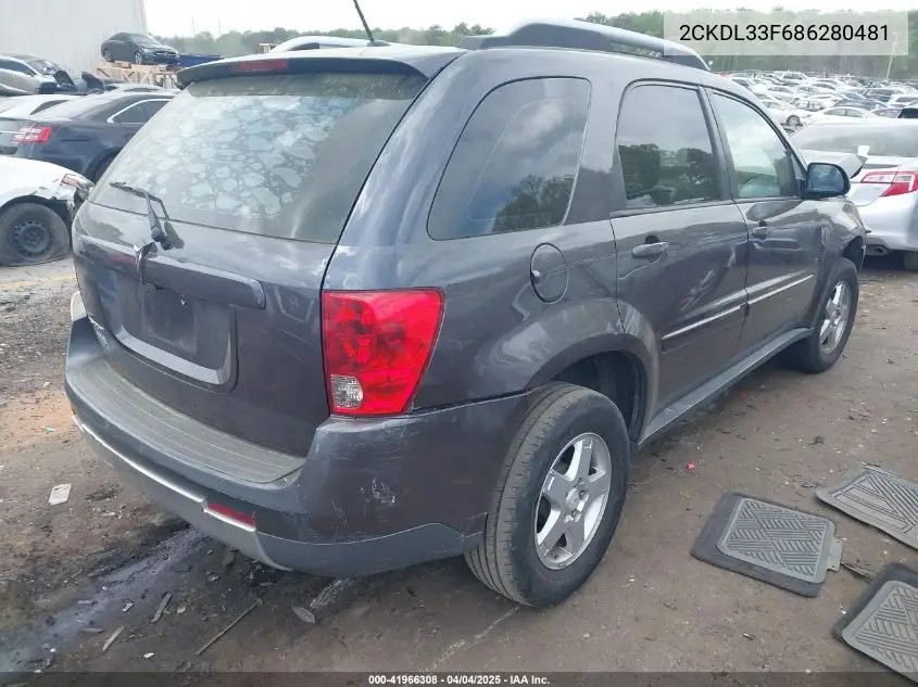 2008 Pontiac Torrent VIN: 2CKDL33F686280481 Lot: 41966308