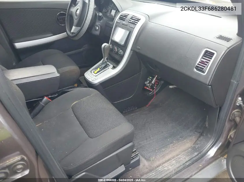2008 Pontiac Torrent VIN: 2CKDL33F686280481 Lot: 41966308