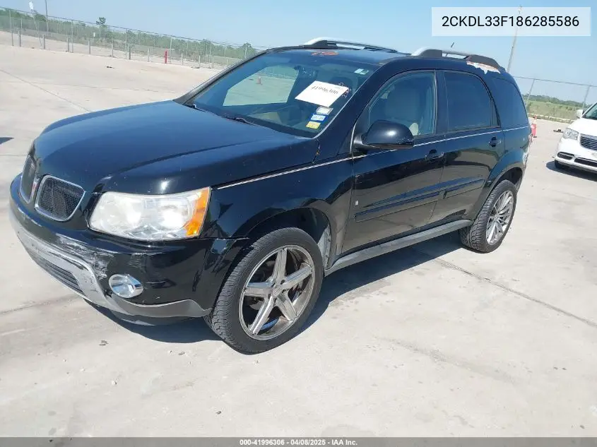 2008 Pontiac Torrent VIN: 2CKDL33F186285586 Lot: 41996306