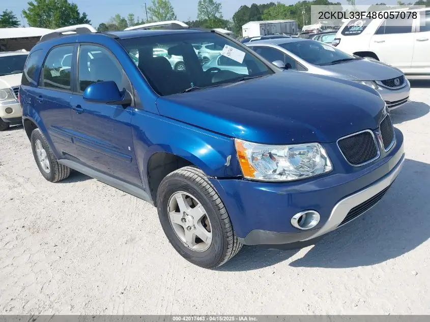 2008 Pontiac Torrent VIN: 2CKDL33F486057078 Lot: 42017463