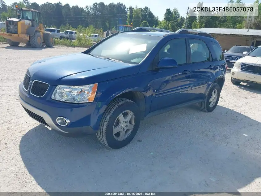 2008 Pontiac Torrent VIN: 2CKDL33F486057078 Lot: 42017463