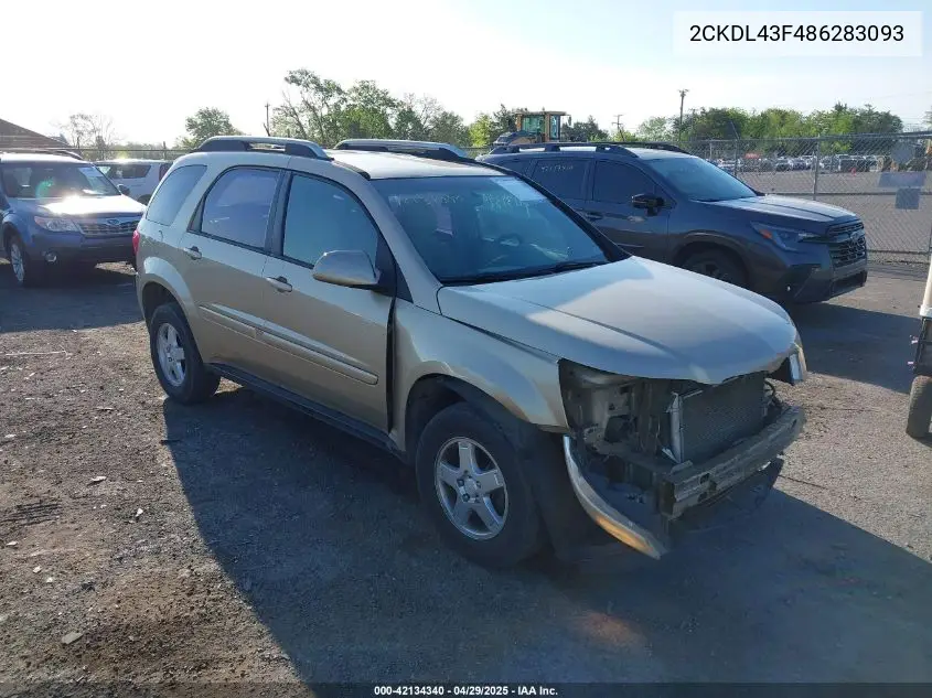 2008 Pontiac Torrent VIN: 2CKDL43F486283093 Lot: 42134340