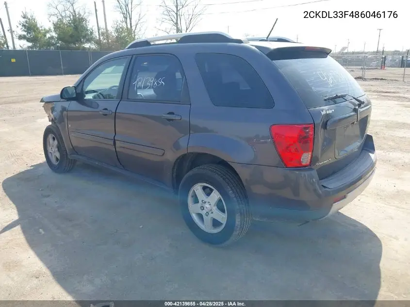 2008 Pontiac Torrent VIN: 2CKDL33F486046176 Lot: 42139855