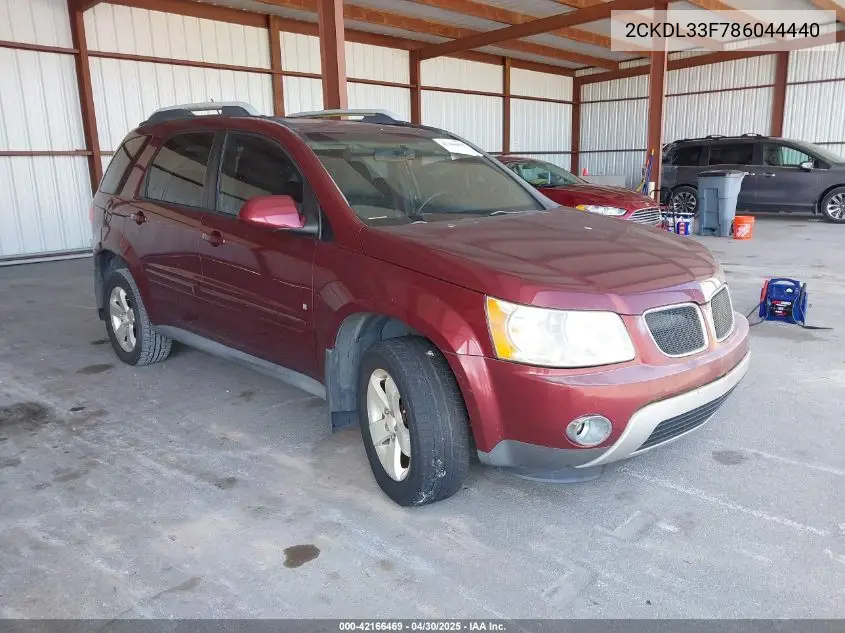 2008 Pontiac Torrent VIN: 2CKDL33F786044440 Lot: 42166469