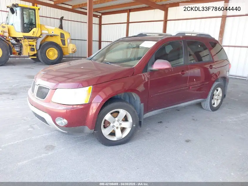 2008 Pontiac Torrent VIN: 2CKDL33F786044440 Lot: 42166469