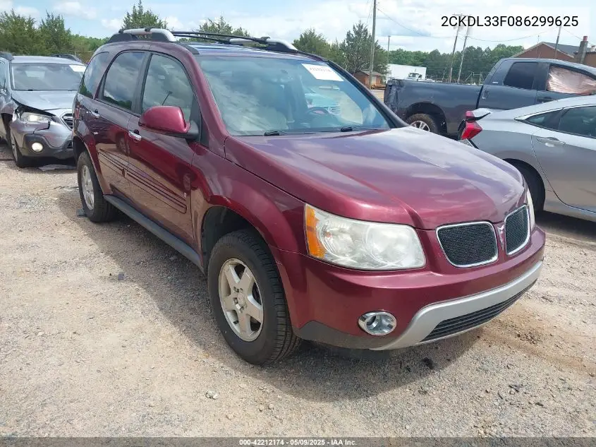 2008 Pontiac Torrent VIN: 2CKDL33F086299625 Lot: 42212174