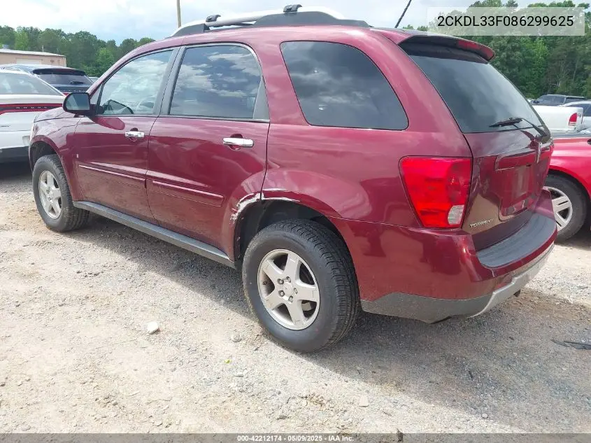2008 Pontiac Torrent VIN: 2CKDL33F086299625 Lot: 42212174