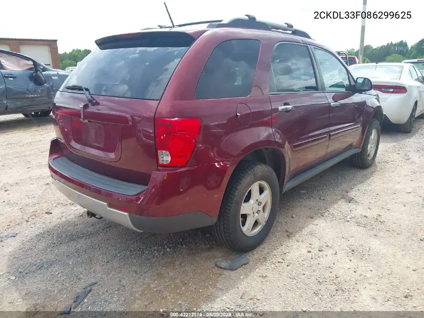2008 Pontiac Torrent VIN: 2CKDL33F086299625 Lot: 42212174
