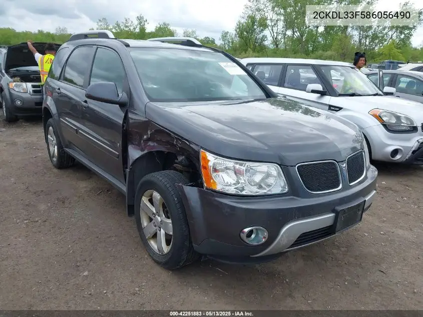 2008 Pontiac Torrent VIN: 2CKDL33F586056490 Lot: 42251883