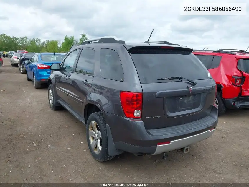 2008 Pontiac Torrent VIN: 2CKDL33F586056490 Lot: 42251883