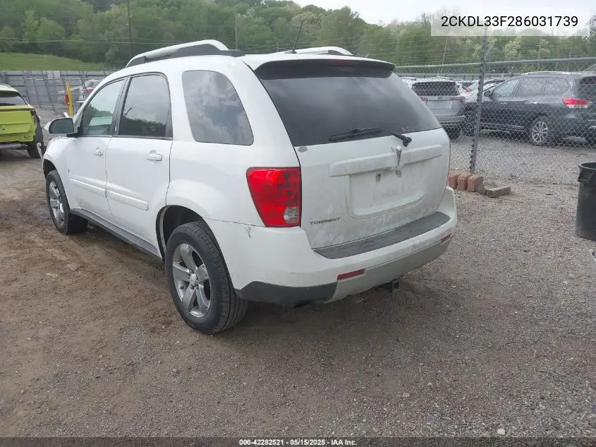 2008 Pontiac Torrent VIN: 2CKDL33F286031739 Lot: 42282521